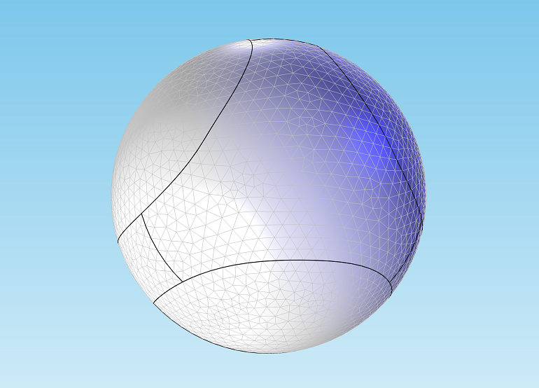 На відміну від традиційного м'яч Jabulani складався з восьми панелей, які ви можете побачити на цій кінцево-елементної моделі м'яча: