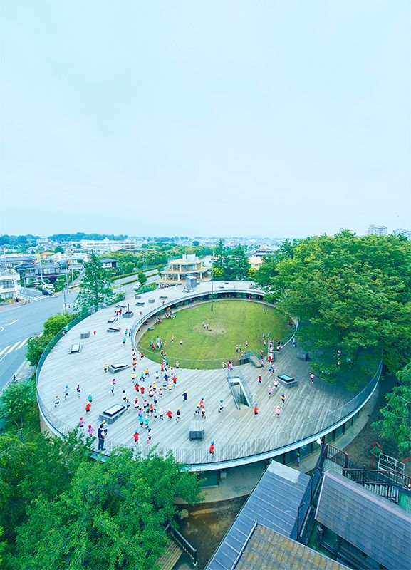Преобразившийся під керівництвом Сато Касива дитячий сад «Фудзі-yoтіен» отримав круглу форму